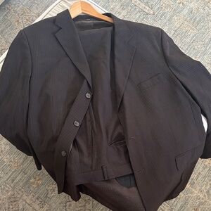 Elegant Black Pinstripe Men's Suit